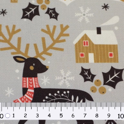 Canvas | JOYFUL CHRISTMAS Tiere Winter | Hellgrau
